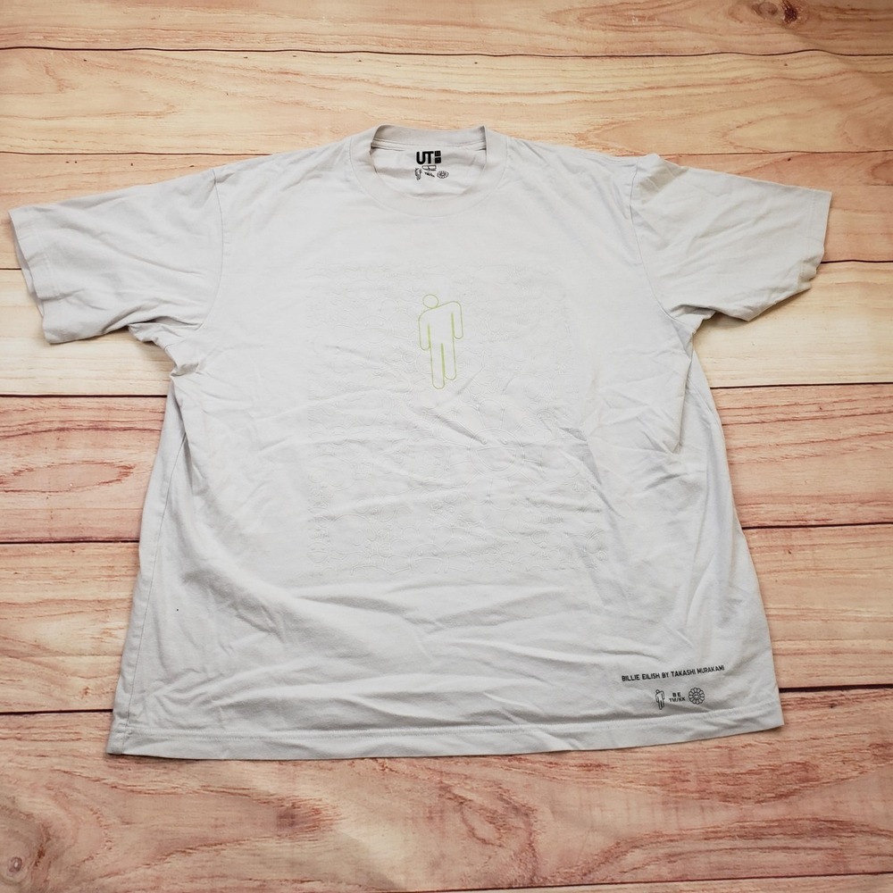 Billie Eilish Takashi Murakami Uniqlo Shirt Womens Large Beige UT Oversized